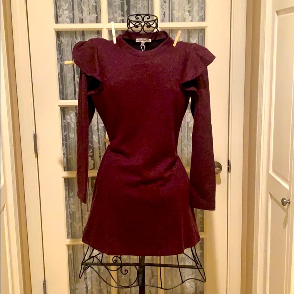 Stylish Burgundy Free Generation sweatshirt dress